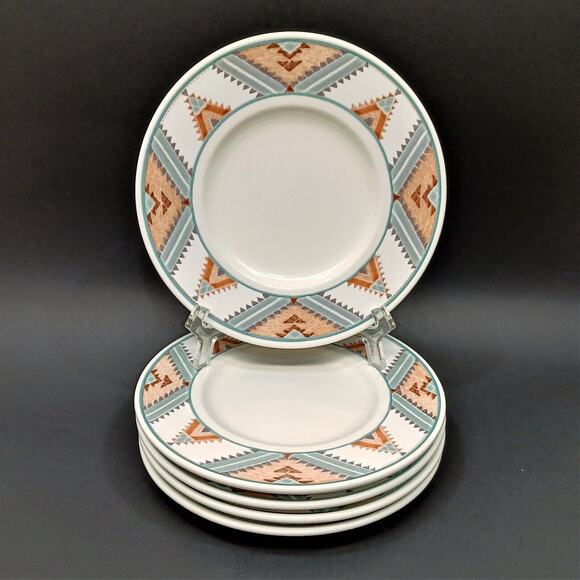 Set/5 Mikasa Saucers Intaglio Santa Fe 6.5" CAC24 Southwest Design - Picture 2 of 7